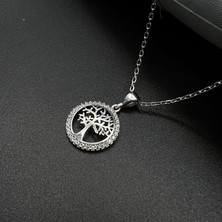 Victoria Hayat Ağacı Figürlü Kadın Kolye 925 Ayar Gümüş Zirkon Taşlı