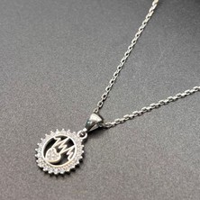 Victoria Kalp ve Nabız Figürlü Kadın Kolye 925 Ayar Gümüş Zirkon Taşlı