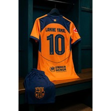 Barcelona Lamine Yamal Yeni Sezon Turuncu Çocuk Forma Takımı 4'lü Set Çorap+Bileklik