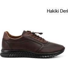GÖNDERİ Erkek Kahverengi Bağcıklı Kauçuk Taban Hakiki Deri Sneaker