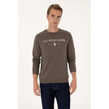 U.S. Polo Assn. Erkek Regular Fit Bisiklet Yaka Vizon İnce Basic Sweatshirt 50313743-VR052