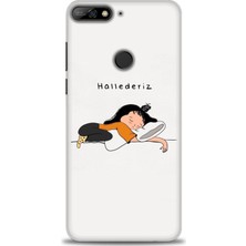 Huawei Y7 2018 Kılıf Hd Baskılı Kılıf + Nano Tam Kaplayan Ekran Koruyucu 164