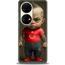 Huawei P50 Pro Kılıf Hd Baskılı Kılıf + Nano Tam Kaplayan Ekran Koruyucu 244
