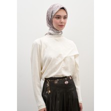 Secret Elegance Desen Pamuklu Viskon Eşarp Lila