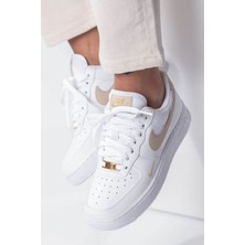 Nike Air Force 1 Af1 07 Ess Unisex Leather Sneaker Hakiki Deri Günlük Spor Ayakkabı Beyaz Bej