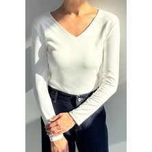 V Yaka Basıc Bluz P-00018594