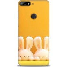 Huawei Y7 2018 Kılıf Hd Baskılı Kılıf + Nano Tam Kaplayan Ekran Koruyucu 78