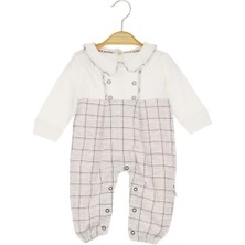 Kareli Alttan Çıtçıtlı Bebe Yaka Penye Tulum - Kahverengi - 6 - 9 Ay - MRT9336-KAHVERENGI-6 - 9 Ay Kahverengi