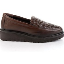 Kahve Hakiki Deri Kadın Casual Ayakkabı K01331049703