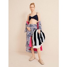 Xint Kadın Lacivert Oversize Kimono