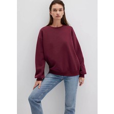 Mavi Bisiklet Yaka Bordo Basic Sweatshirt 1610198-70415