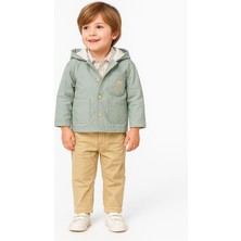 Erkek Çocuk Yağmurluklu 3'lü Takım Yağmurluk - Gömlek - Pantolon 3'lü Takım