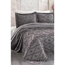 Umay Şönil Çift Kişilik Yatak Örtüsü Antrasit