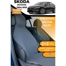 Meka Part Terletmez Oto Koltuk Koruyucu Kılıf %100 Pamuk 5 Li Tam Set Füme Skoda Octavia