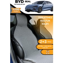 Meka Part Terletmez Oto Koltuk Koruyucu Kılıf %100 Pamuk 5 Li Tam Set Füme Beyaz Byd Seal