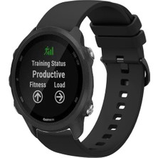 Garmin Forerunner 245 / 245 Music ile Uyumlu Kordon Jel Silikon Tokalı Kayış
