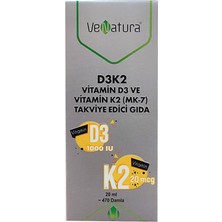 Venatura D3K2 (20 Mcg) Takviye Edici Gıda 20 ml