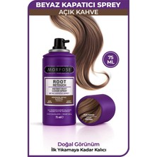 Morfose Beyaz Kapatıcı Sprey 75 ml Açık Kahverengi Saçlar Doğal Görünüm İçin Anında Etki