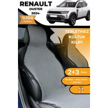 Meka Part Terletmez Oto Koltuk Koruyucu Kılıf %100 Pamuk 5 Li Tam Set Füme Beyaz Renault Duster