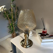 Lily Cam Bal Rengi Masa Lambası Dekoratif Masaüstü Aydınlatma Hol Abajur Yatak Odası Başucu Lamba