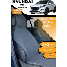 Terletmez Oto Koltuk Koruyucu Kılıf %100 Pamuk 5 Li Tam Set Füme Hyundai İX35