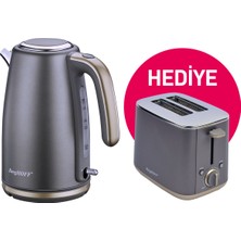 Berghoff Gem Titan 1.7 Litre Parlak Füme Su Isiticisi ve Berghoff Ekmek Kizartma Makinesi