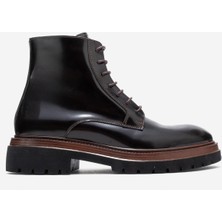 Dericlub Erkek Kalın Taban Fermuarlı Bot Gerçek Açma Deri Fr 541456 Kahverengi