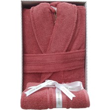 Özdilek Colourist Şalyaka Bornoz + Baş Havlusu-K. Mercan Rengi