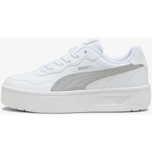 Puma Kadın Sneaker Court Lally Skye Dayınight Beyaz-Gri Düz Tabanlı Günlük Kullanım İçin 404295-02
