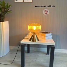 Mola Cam Bal Rengi Masa Lambası Dekoratif Masaüstü Aydınlatma Hol Abajur Yatak Odası Başucu Lamba