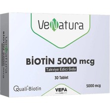 Venatura Biotin 5000 Mcg Takviye Edici Gıda 30 Tablet
