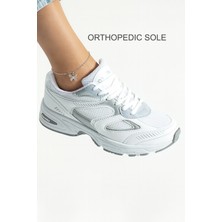 Devida Kadın Beyaz Spor Ayakkabı Günlük Rahat Air Taban Sneaker N110