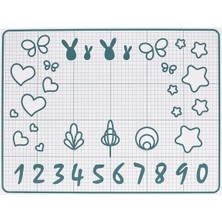 Hamur Açma Matı, Beyaz-Turkuaz, 61X46 cm