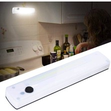 Beyaz Cob LED Mutfak-Dolap Içi Aydınlatma 19CM Mıknatıslı Kolay Sabitlenebilir 3xaaa Pil ile Çalışır