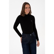 U.S. Polo Assn. Kadın Siyah Balıkçı Yaka Kazak 50315937-VR046