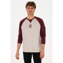 U.S. Polo Assn. Erkek Bisiklet Yaka Regular Fit Bordo İnce Sweatshirt 50315420-VR177