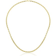 14 Ayar Altın Kare Doch Zincir Kolye 2.68 mm