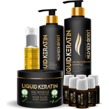 Liquid Keratin Keratin Yağlı Saç Botoksu No 2 (Onarım + Yoğun Nem) Keratin Bakım Seti - Yanan Yıpranan Kuru Saçlara