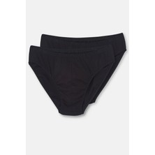 Dagi 1191 Erkek 2'li %100 Pamuk Slip Külot-Siyah