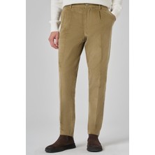 Morven  Erkek Bej Pamuk Trend Fitilli Kadife Lastikli Slim Fit Pantolon