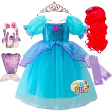 3b Kids Deniz Kızı Peruklu Balo Kostüm Elbisesi