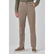Morven  Erkek Bej Denim 5 Cep Dynamic Fit Jean Kot Pantolon