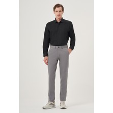 Morven  Erkek Gri Yazlık Pamuk Yan Cep Slim Fit Chino Pantolon
