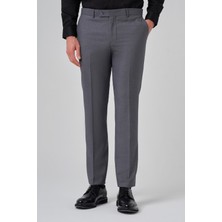Morven  Erkek Gri Klasik Slim Fit Dar Kesim Pantolon