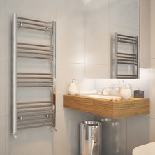 Carisa Nile Elektrikli Çelik Havlupan Krom 500 Watt On-Off Fişli Kit 120X60 cm