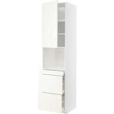 Hobiurun Mikrodalga fırın boy dolabı, VALLSTENA beyaz, 60x60x240 cm, 1 kapaklı, 3 çekmeceli ve 2 raflı