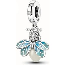 Fubena 925 Ayar Gümüş Karanlıkta Parlayan Ateşböceği Charm Kadın Kullanıcılar İçin Şık Tasarım