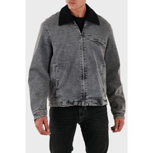 Armani Exchange Pamuklu Regular Fit Çıkarılabilir Kadife Yaka Kot Ceket Erkek Kot Ceket XM001918 AF18827 M8088