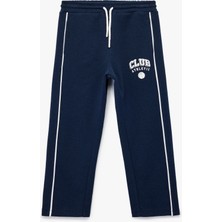 Koton Erkek Çocuk Loose Fit Eşofman Altı Lacivert Polyester Karışımlı Kış Sezonu Cepli Tasarım
