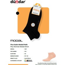 Dündar Kadın/Unisex Dikişsiz Modal Patik Çorap Siyah 4' lü Paket